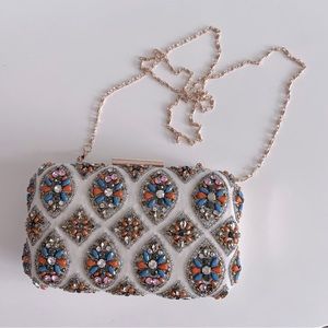 Beaded clutch box bag NWT